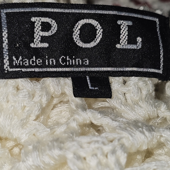 POL Womens Knit Crochet Cardigan W Fringe Sz L, Boho,Hippie,Festival - Picture 8 of 10